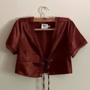 PRINCESS POLLY (Never Worn) Vintage Tie up RUST top in size US4
